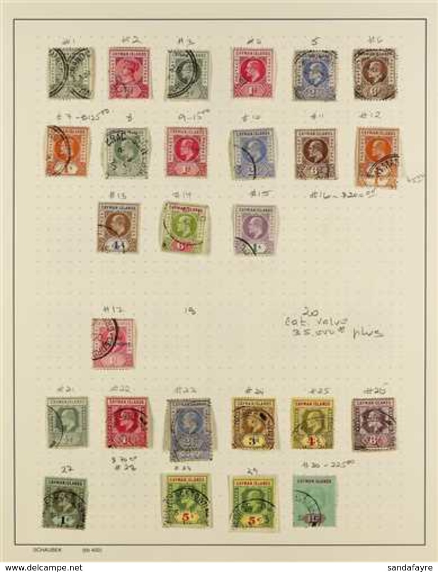 1900 - 1953 EXTENSIVE FINE USED COLLECTION Written Up On Album Pages With Many Complete Sets And Better Values And Inclu - Cayman Islands