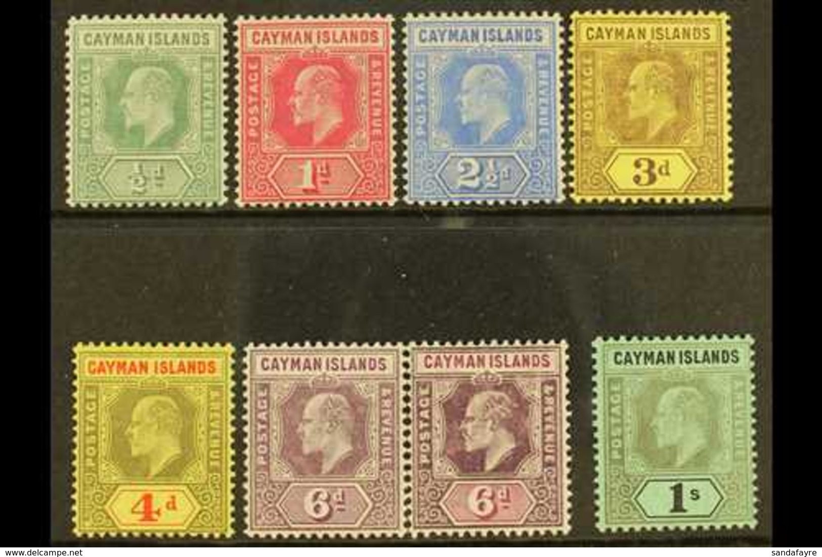 1907-09 MCA Wmk Set Inc Both 6d Shades To 1s, SG 25/31, Fine Mint (8 Stamps) For More Images, Please Visit Http://www.sa - Cayman Islands