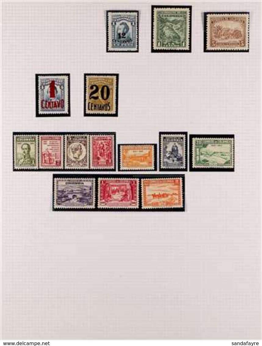 1932-1967 NEVER HINGED MINT COLLECTION In Hingeless Mounts On Leaves, All Different, Includes 1932 20c On 30c, 1934 Air  - Colombia