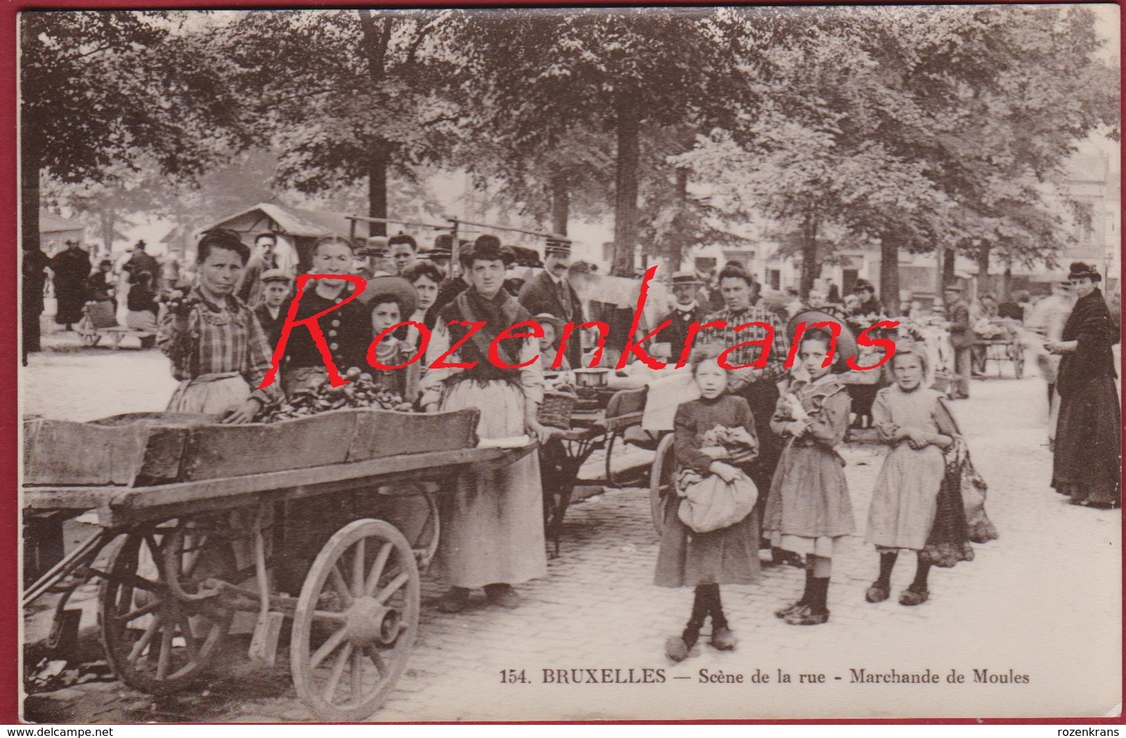 Bruxelles Brussel Marchande De Moules Mosselverkoopster Folklore CPA RARE 1909  (En Très Bon état) - Petits Métiers