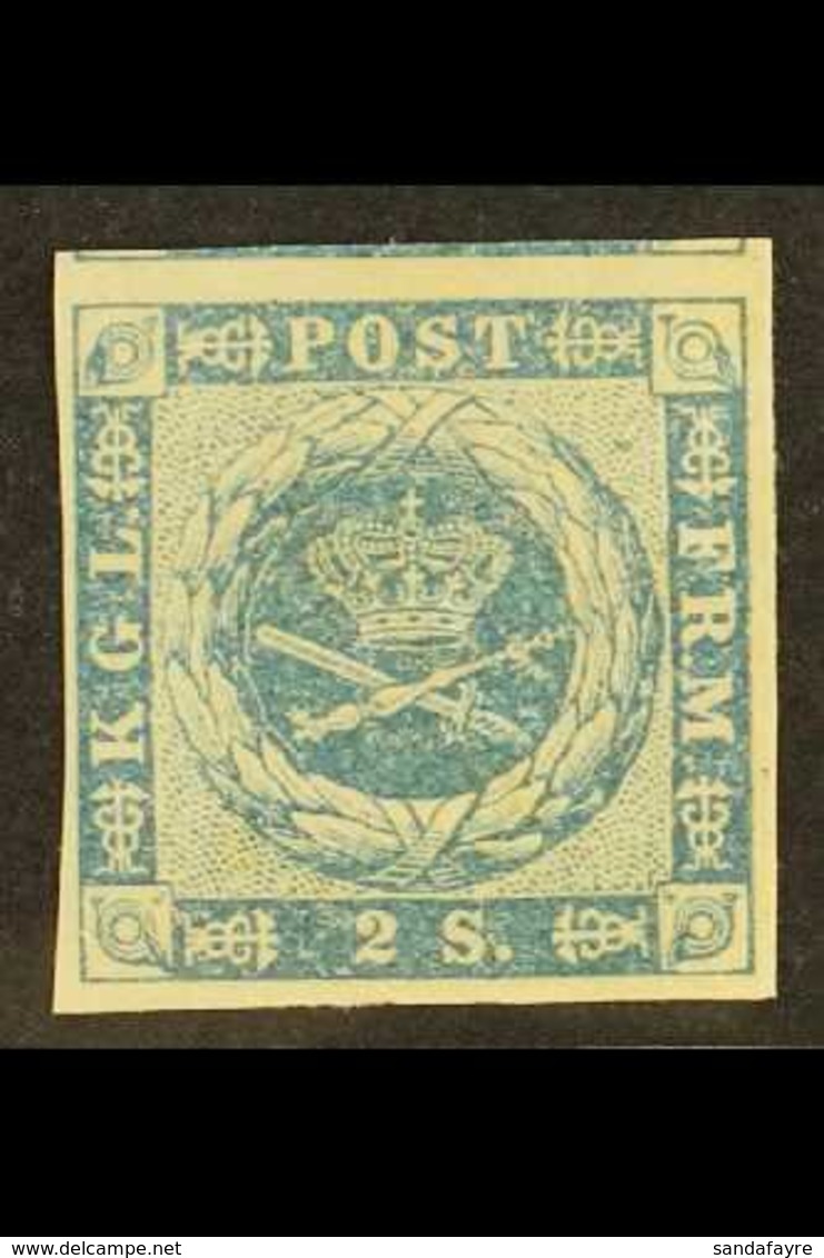 1854-57 2s Blue Dotted Spandrels (SG 7, Michel 3, Facit 3), Never Hinged Mint With Four Good To Large Margins Showing Pa - Other & Unclassified