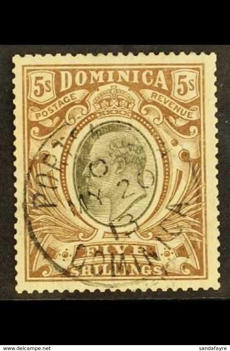 1903-07 5s Black & Brown, SG 36, Fine Cds Used For More Images, Please Visit Http://www.sandafayre.com/itemdetails.aspx? - Dominica (...-1978)