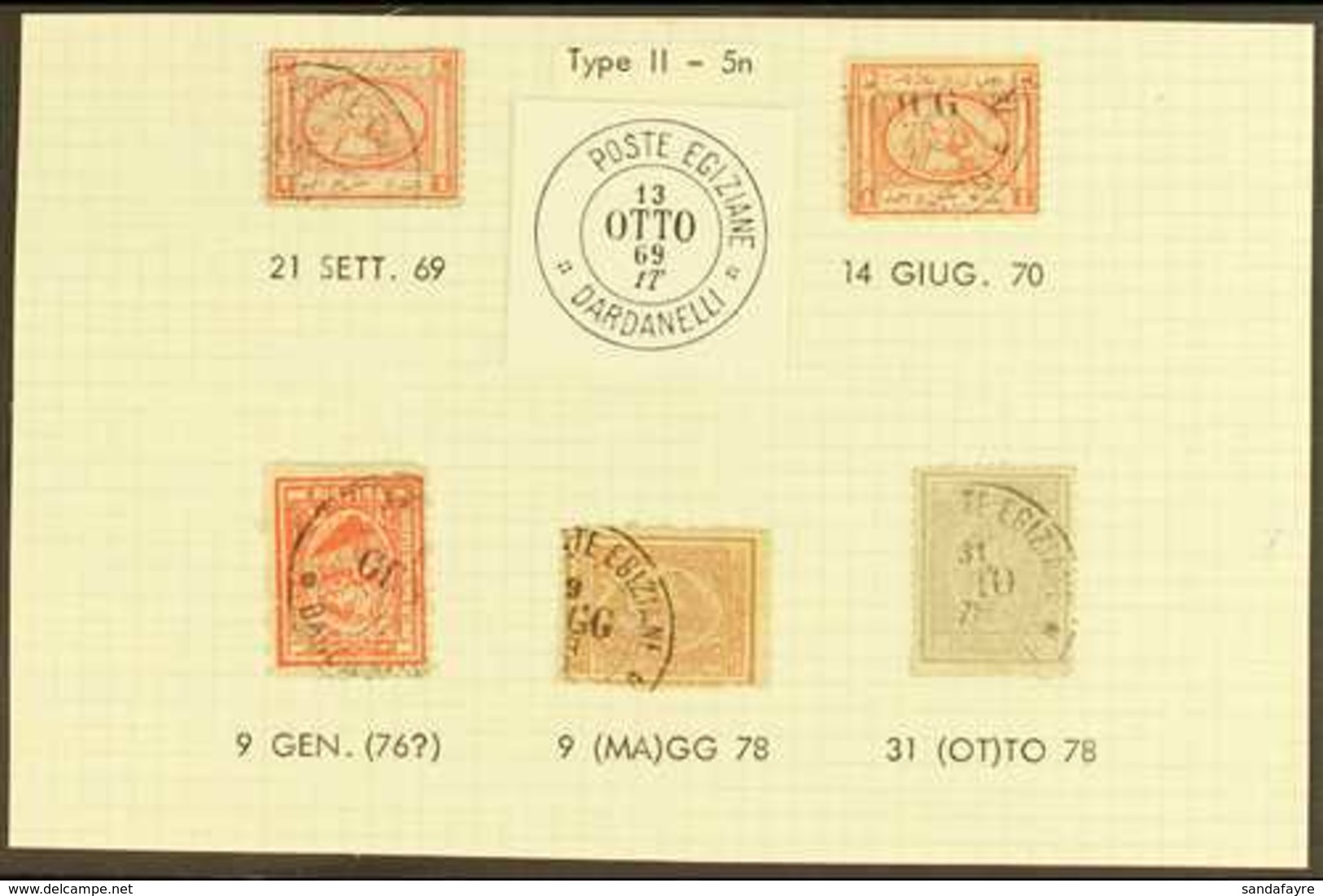 USED IN DARDANELLES 1867-1881 Group Of Used Stamps Cancelled At The Egyptian Post Office At Dardanelles (now In Turkey), - Other & Unclassified