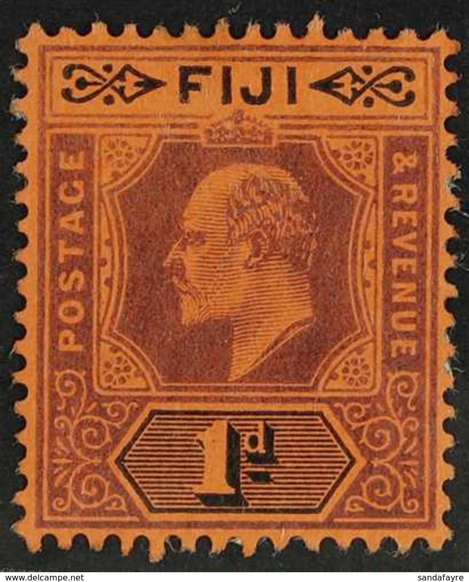 1904-09 1d Purple And Black / Red With DAMAGED FRAME AND CROWN, SG 116a, Unused Without Gum. Cat £450. For More Images,  - Fiji (...-1970)