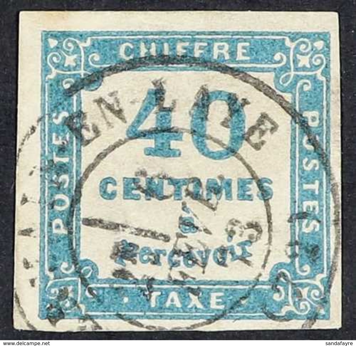 POSTAGE DUES 1871 - 78 40c Blue, Yv 7, Superb Cds Used. For More Images, Please Visit Http://www.sandafayre.com/itemdeta - Other & Unclassified