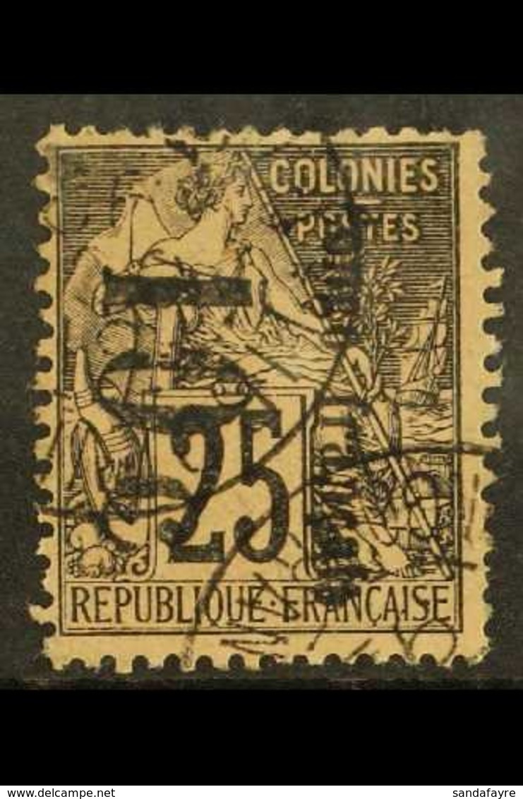 CONGO 1891 10c On 25c, Small "o", Reading Downwards, Yv 5b, Very Fine Used. For More Images, Please Visit Http://www.san - Other & Unclassified