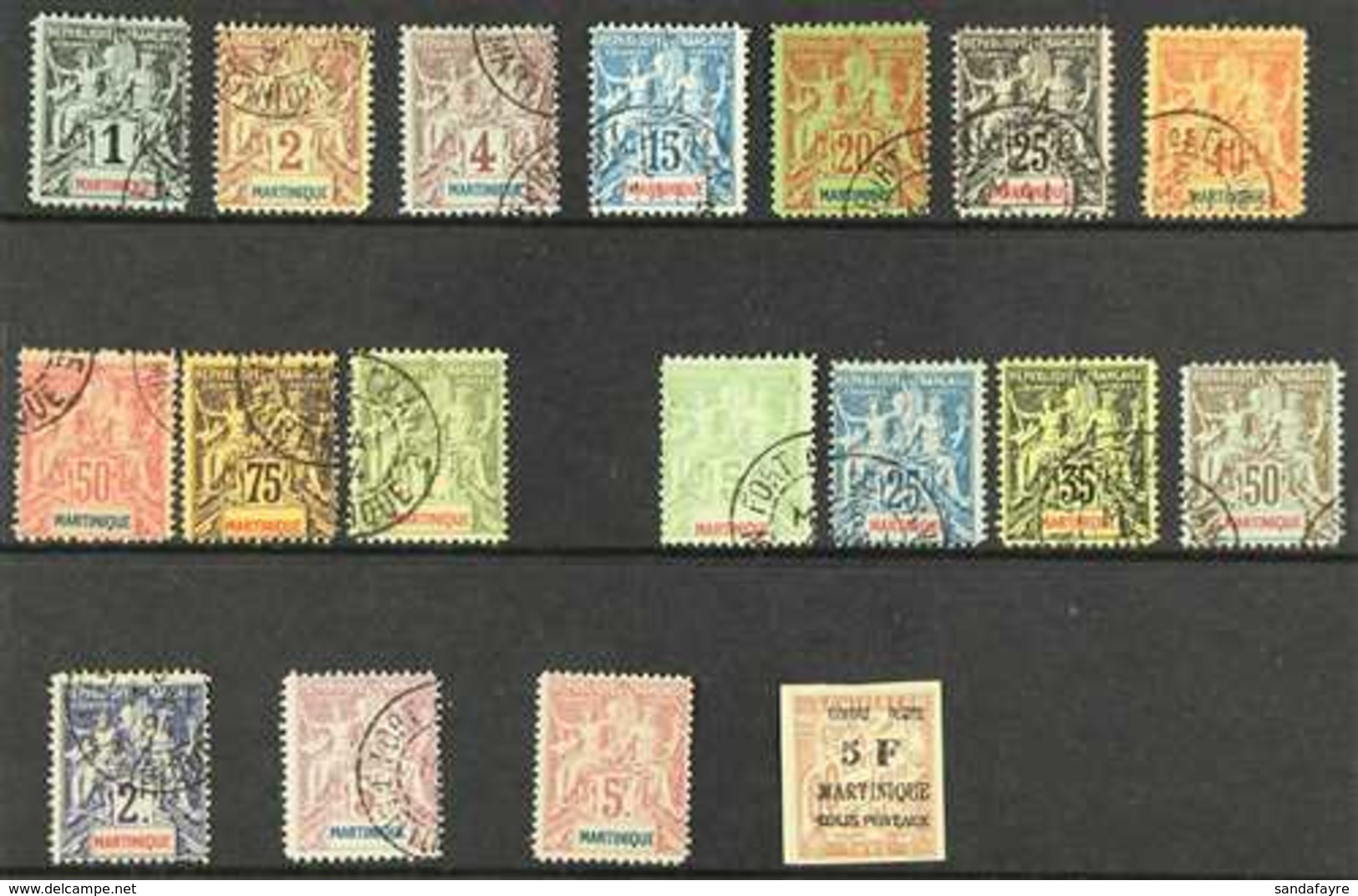 MARTINIQUE 1892-1906 FORGERIES All Different Collection. With 1892 "Peace And Commerce" Most Values To 1f "used"; 1899-1 - Other & Unclassified