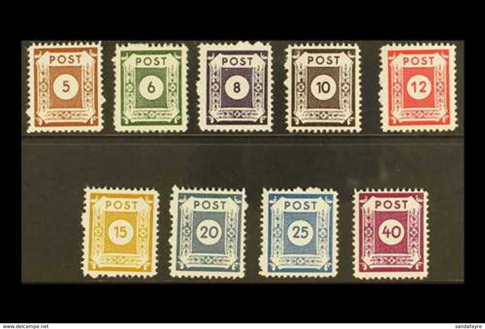 RUSSIAN ZONE EAST SAXONY 1945 COSWIG Local Postmaster's Perf 11½ Complete Set, Michel 42/50 D III, Fine Never Hinged Min - Other & Unclassified