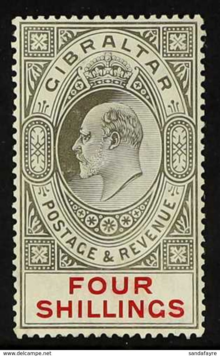 1906-11 4s Black & Carmine, SG 73, Very Fine Mint, Fresh. For More Images, Please Visit Http://www.sandafayre.com/itemde - Gibraltar