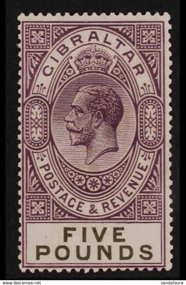 1925 £5 Violet And Black, SG 108, A Beautiful And Very Fine Mint Example Of This Classic Very High Value, Post Office Fr - Gibraltar