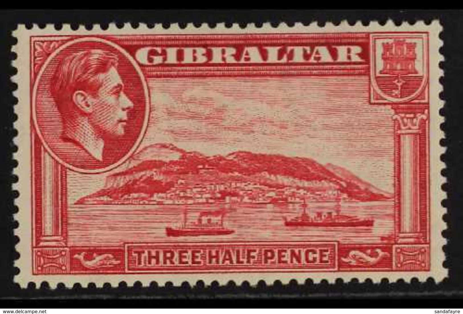 1938 1½d Carmine, Variety "perf 13½", SG 123a, Very Fine Mint. For More Images, Please Visit Http://www.sandafayre.com/i - Gibraltar