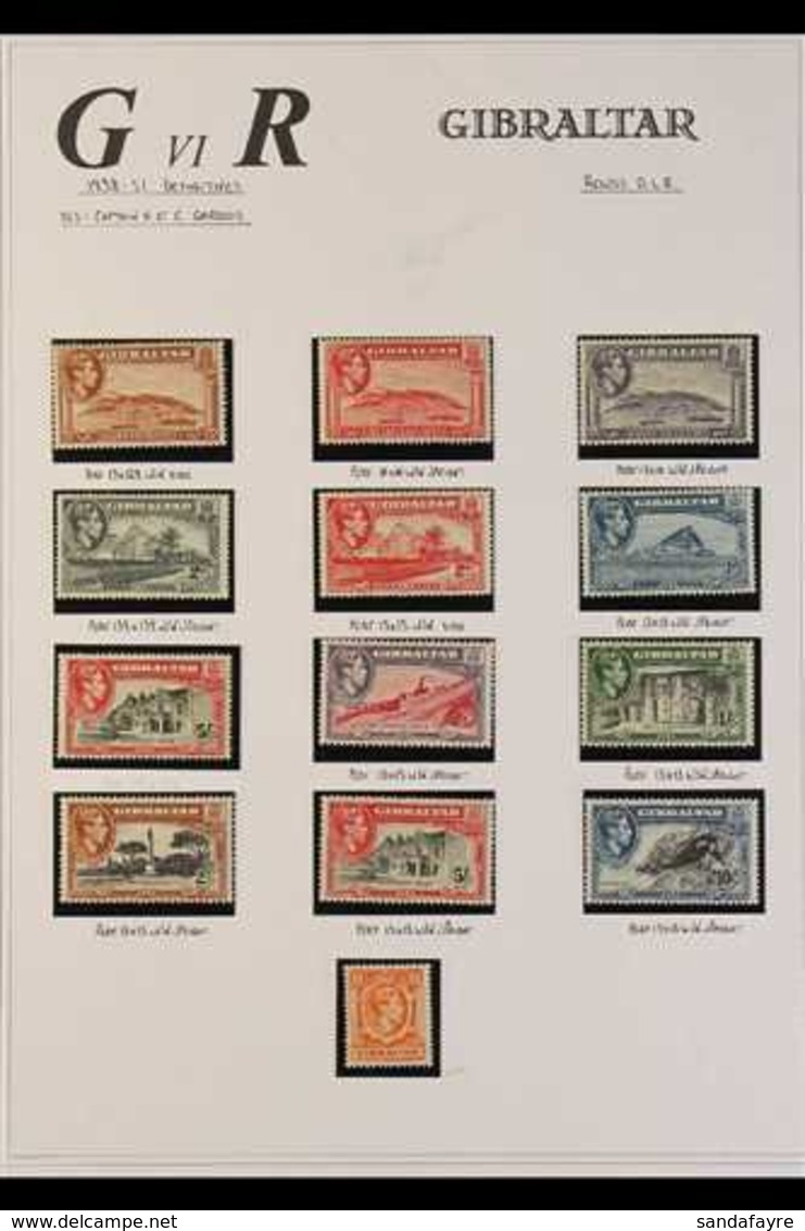 1938-51 FINE MINT DEFINITIVES An All Different Group Which Includes 1½d Carmine Perf 14, 2s Perf 13, 5s Perf 13, 5s Perf - Gibraltar