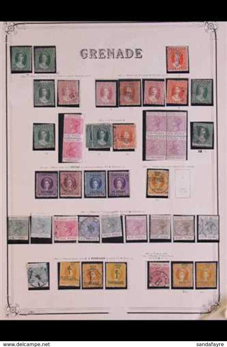 1860 - 1887 INTERESTING EARLY COLLECTION A Fine Page Of Queen Victoria Mint And Used Issues Including Shades And Perfora - Grenada (...-1974)