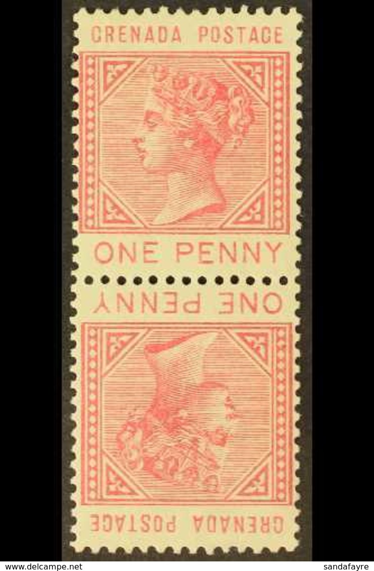 1883 1d Carmine, Tete-beche Pair, SG 31a, Fine Mint, Scarce. For More Images, Please Visit Http://www.sandafayre.com/ite - Grenada (...-1974)