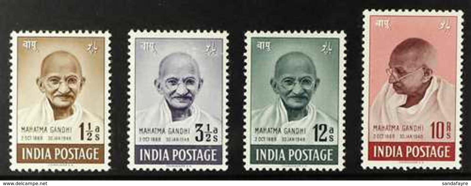 1948 First Anniversary Of Independence (Mahatma Gandhi) Complete Set, SG 305/308, Fine Mint. (4 Stamps) For More Images, - Other & Unclassified