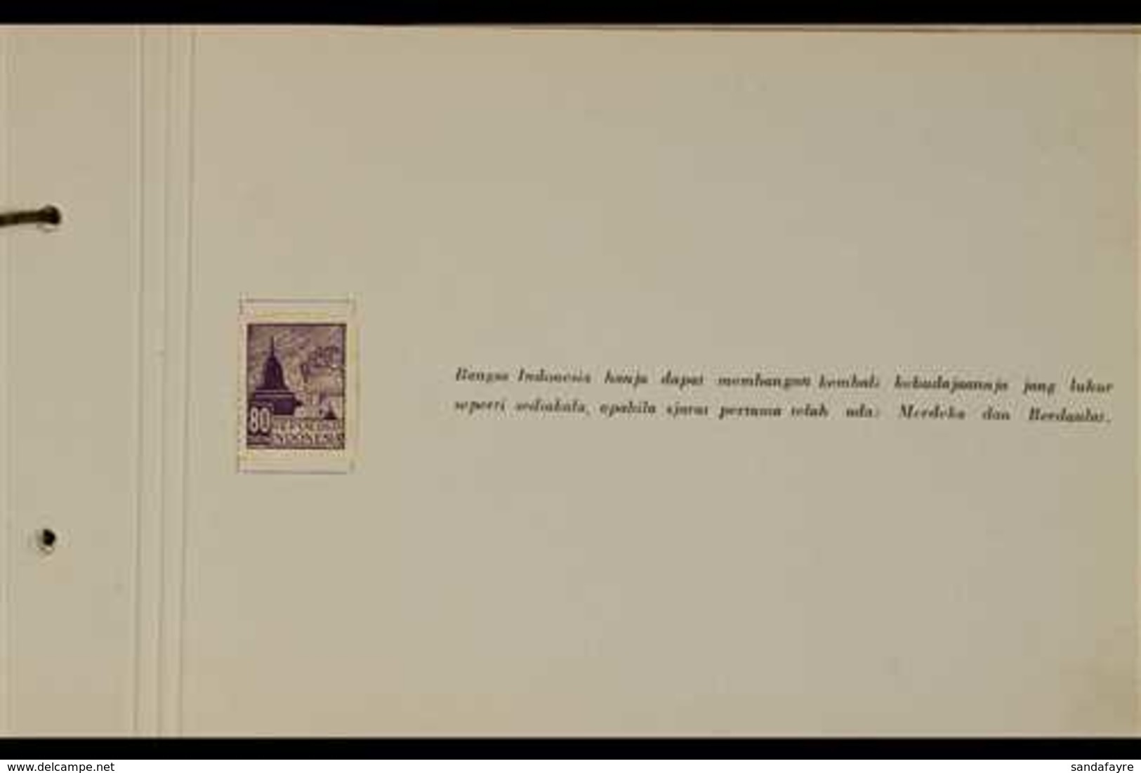 1945-1947 All Different Unused Stamps And Postal Stationery Cards In A Special Presentation Album Handstamped "With The  - Indonesia