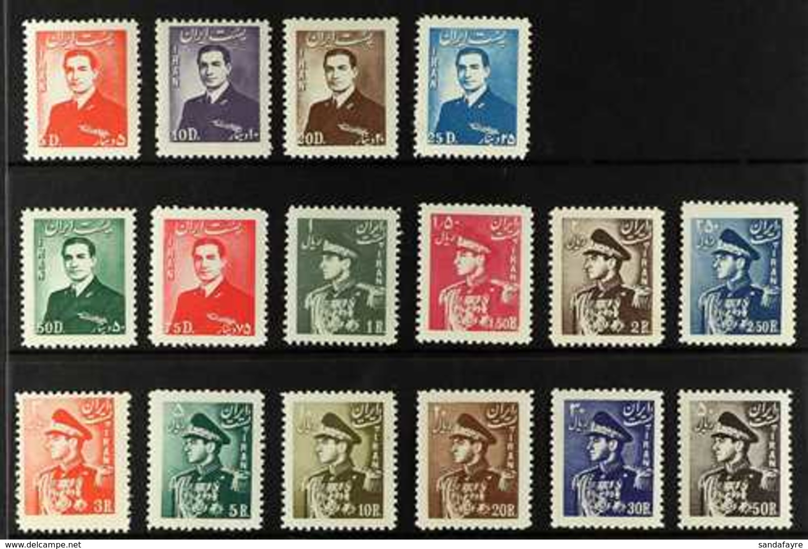 1951-52 Shah Pahlavi definitive Set, Scott 950/965, Never Hinged Mint (16 Stamps) For More Images, Please Visit Http://w - Iran