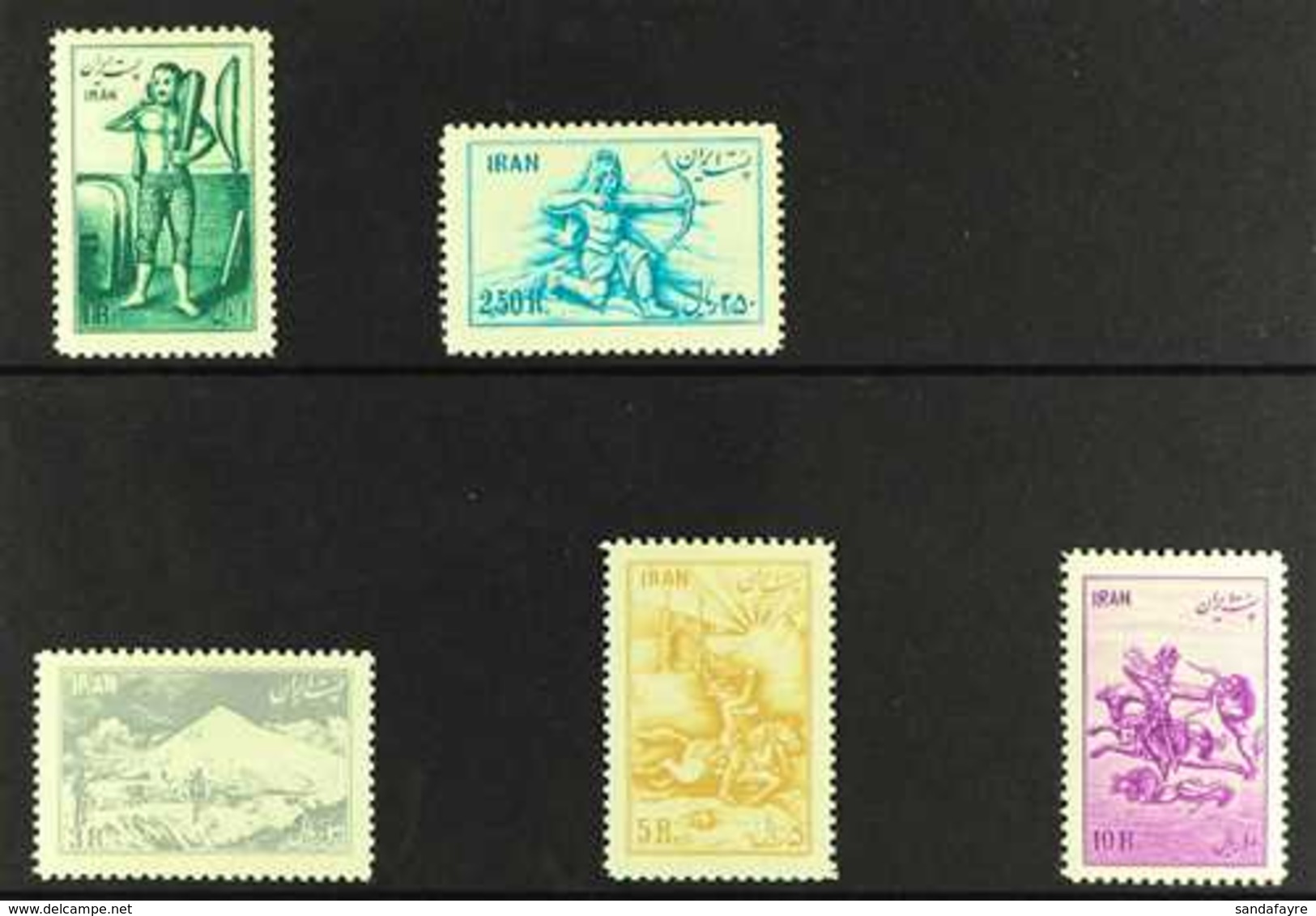 1953 Ancient Persian Sports Set, Scott 978/982, SG 1014/18, Never Hinged Mint (5 Stamps) For More Images, Please Visit H - Iran