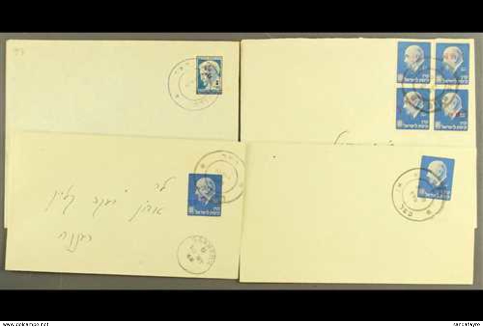 1948 Yehuda And Weizmann Stamps With Tel Aviv Handstamps Tied To Various Covers, Mostly Unaddressed (11 Covers) For More - Other & Unclassified