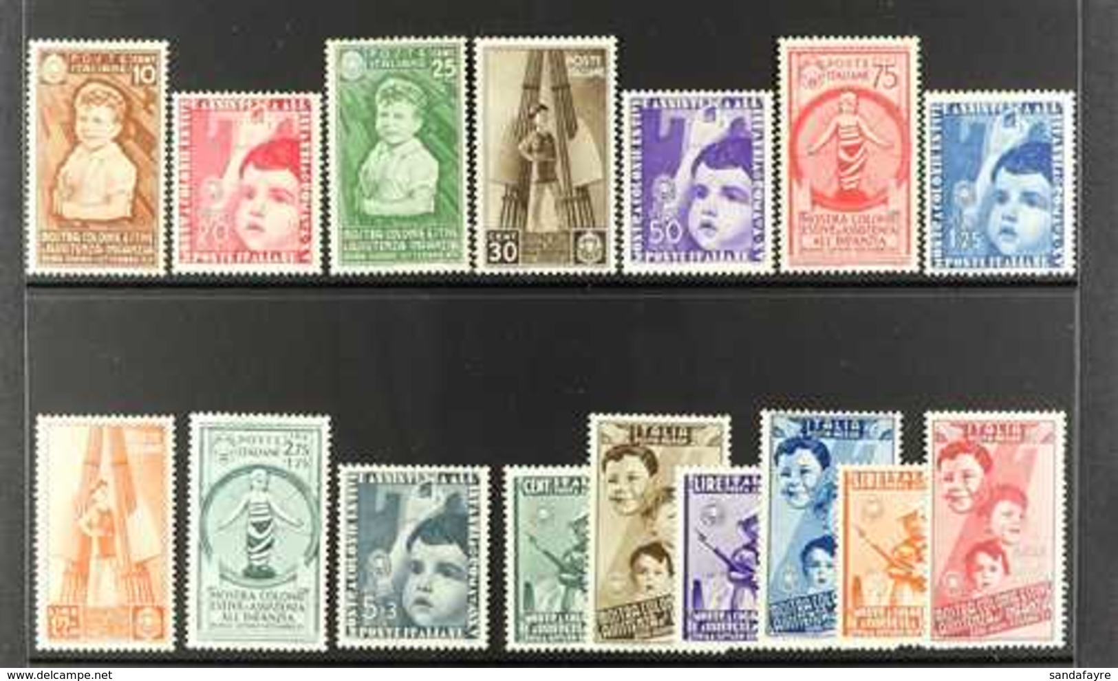 1937 Child Welfare (Postage And Air) Complete Set (Sass. S. 88, SG 490/505), Never Hinged Mint. (16 Stamps) For More Ima - Unclassified