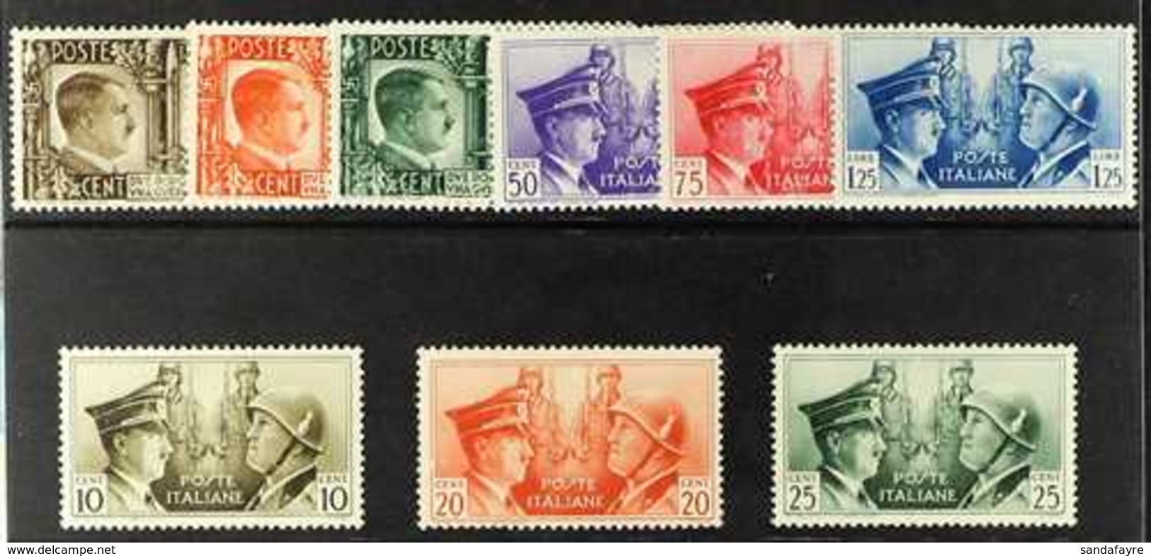 1941 Italo-German Friendship Complete Set Including The Three Unissued Values, Sassone Sets S. 96 And S. 97, Never Hinge - Unclassified