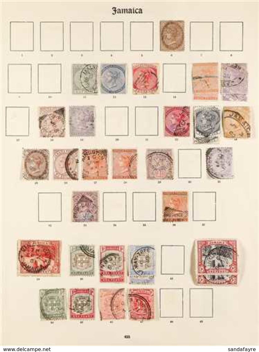 1860-1935 USED COLLECTION On Pages, Includes 1860-70 1s, 1870-83 Vals To 2s & 5s, 1883-97 Vals To 2s & 5s, 1890-91 2½d O - Jamaica (...-1961)