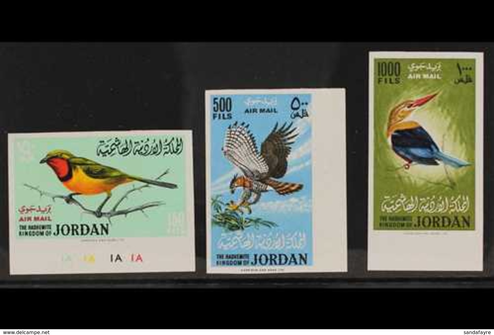 1964 Birds Airmail Set, IMPERF, SG 627/9, Superb Never Hinged Mint. (3 Stamps) For More Images, Please Visit Http://www. - Jordan