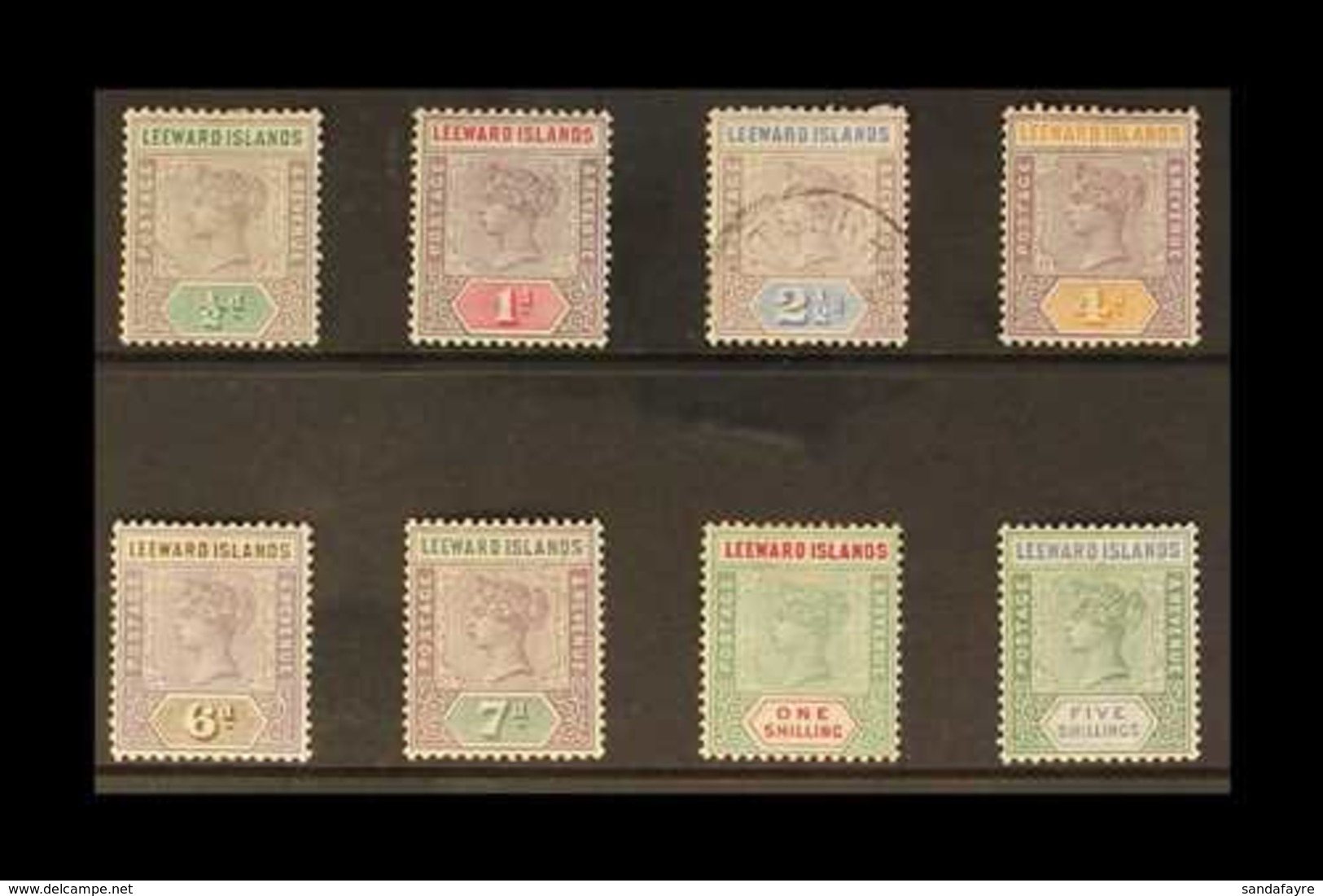 1890 First Set Complete, SG 1/8, Fine Mint, The 2½d Value Used (8 Stamps) For More Images, Please Visit Http://www.sanda - Leeward  Islands