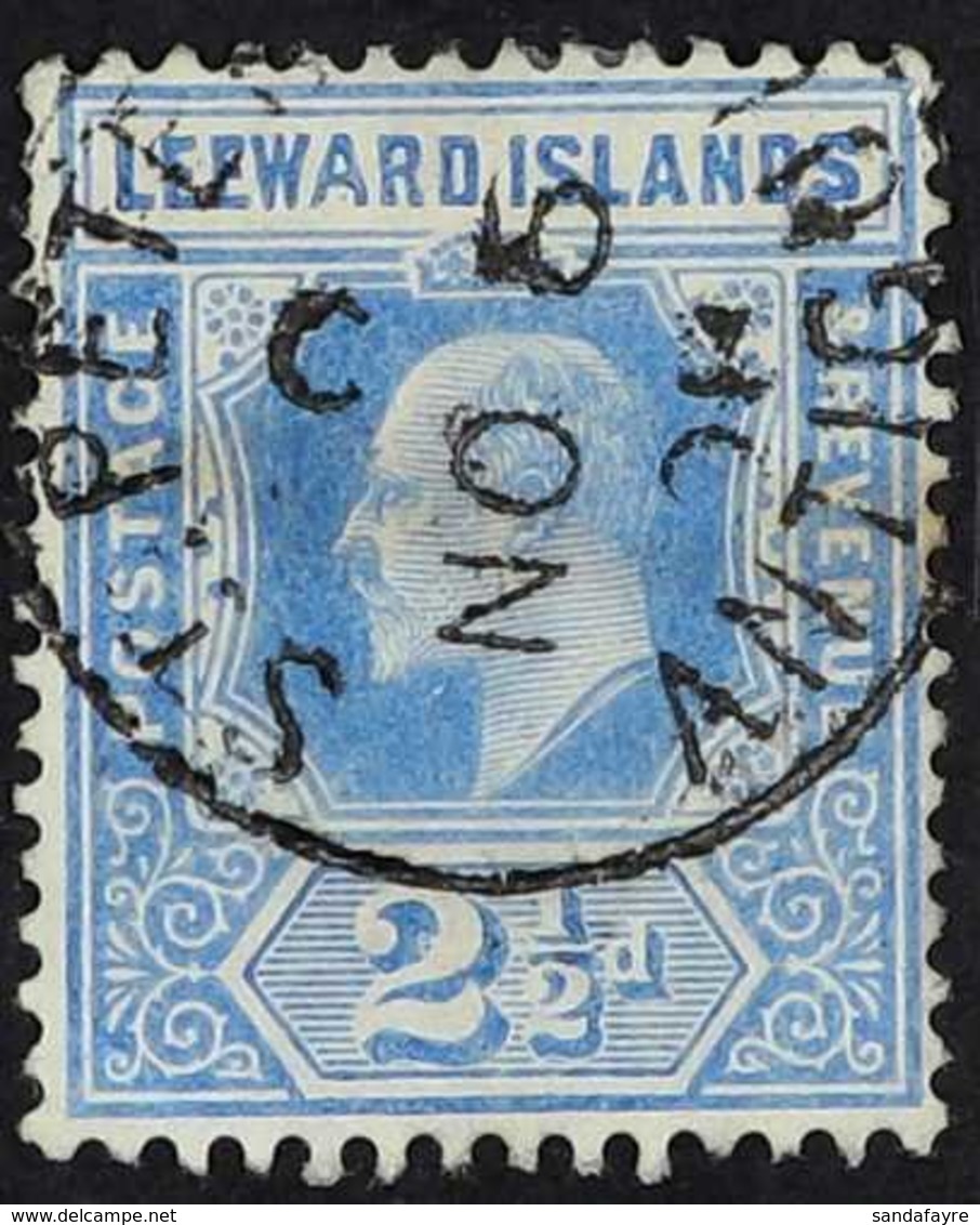 1907-11 2½d Bright Blue, Wide "A" Variety, SG 40a, Fine St Peters Antigua  1908 Cds, And Must Be Rare From This Office.  - Leeward  Islands