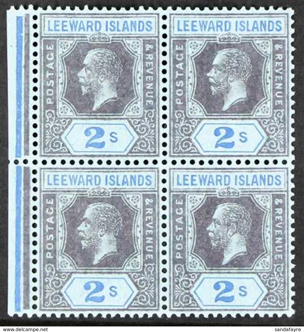 1912-22 2s Purple And Blue, SG 55, A Fine Never Hinged Mint Block Of Four With Gutter Margin At Left.  For More Images,  - Leeward  Islands