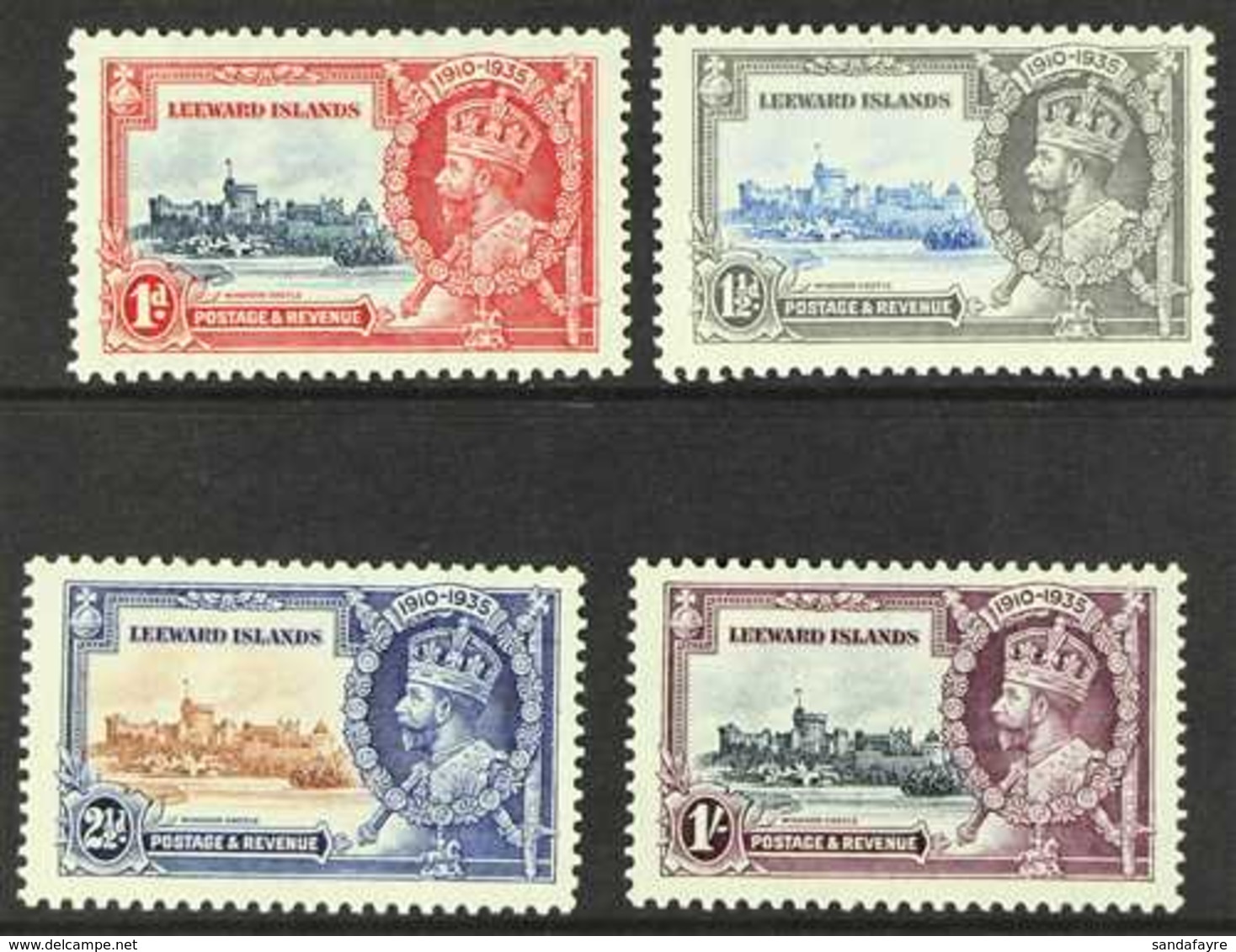 1935 Silver Jubilee Set, SG 88/91, Fine Never Hinged Mint. (4 Stamps) For More Images, Please Visit Http://www.sandafayr - Leeward  Islands