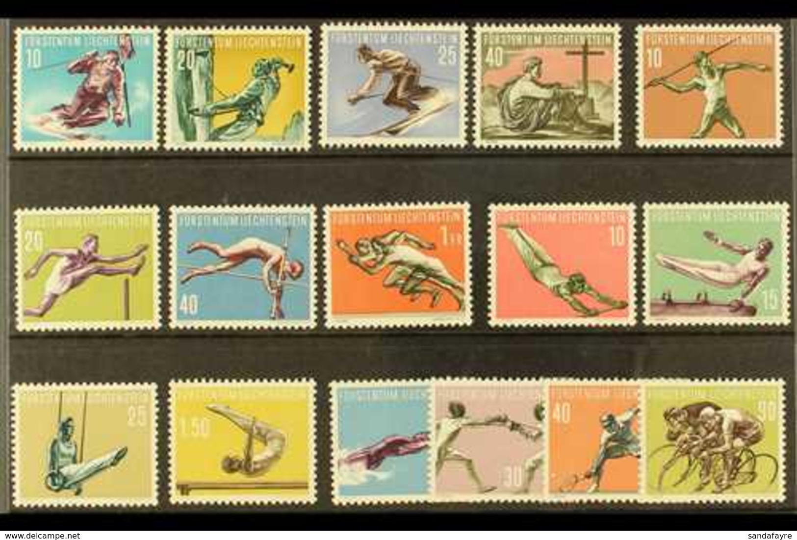 1955-58 SPORTS SETS Complete, Michel 334/337, 342/345, 353/356, And 365/368, Never Hinged Mint. (16 Stamps) For More Ima - Other & Unclassified