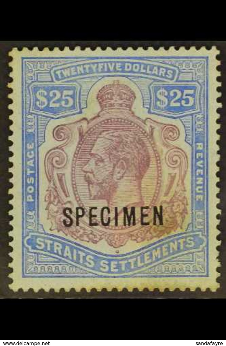 1912 - 13 $25 Purple And Blue On Blue, Overprinted "Specimen", SG 213s, Mint No Gum. A Little Washed. Cat £550. For More - Straits Settlements