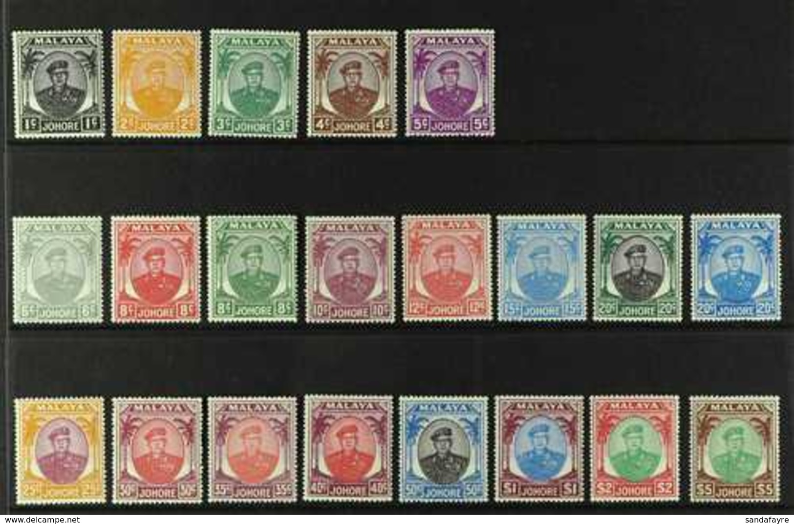 JOHORE 1949-55 Ibrahim Definitive Set, SG 133/47, Never Hinged Mint (21 Stamps) For More Images, Please Visit Http://www - Other & Unclassified