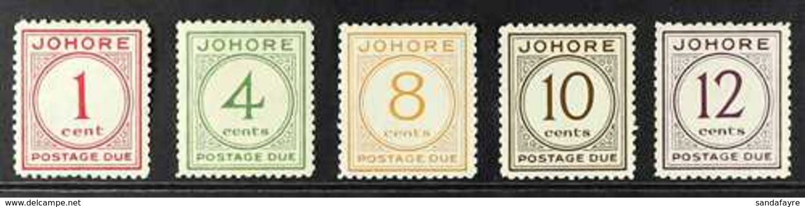 JOHORE POSTAGE DUE 1938 Complete Set, SG D1/D5, Fine Mint. (5 Stamps) For More Images, Please Visit Http://www.sandafayr - Other & Unclassified