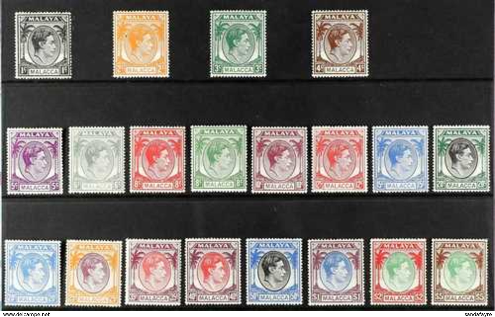 MALACCA 1949-52 KGVI Definitive Complete Set, SG 3/17, Never Hinged Mint (20 Stamps) For More Images, Please Visit Http: - Other & Unclassified