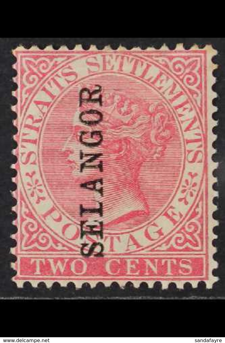 SELANGOR 1885 2c Pale Rose, SG 38, Ovpt Vertical, Very Fine Mint. For More Images, Please Visit Http://www.sandafayre.co - Other & Unclassified