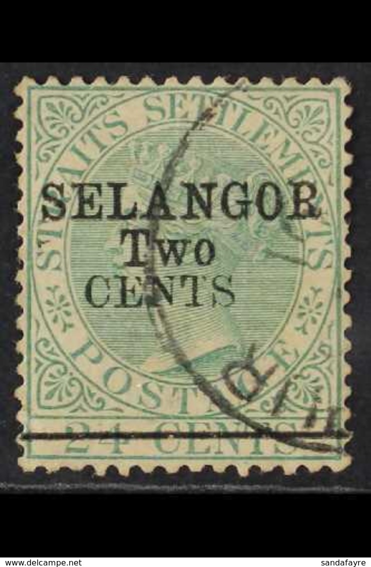 SELANGOR 1891 2c On 24c Green, SG 48, Fine Used. For More Images, Please Visit Http://www.sandafayre.com/itemdetails.asp - Other & Unclassified