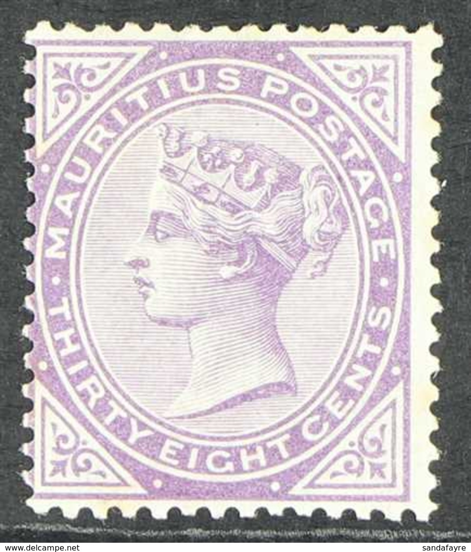 1879 38c Bright Purple, Wmk CC, SG 98, Fine And Fresh Mint. For More Images, Please Visit Http://www.sandafayre.com/item - Mauritius (...-1967)