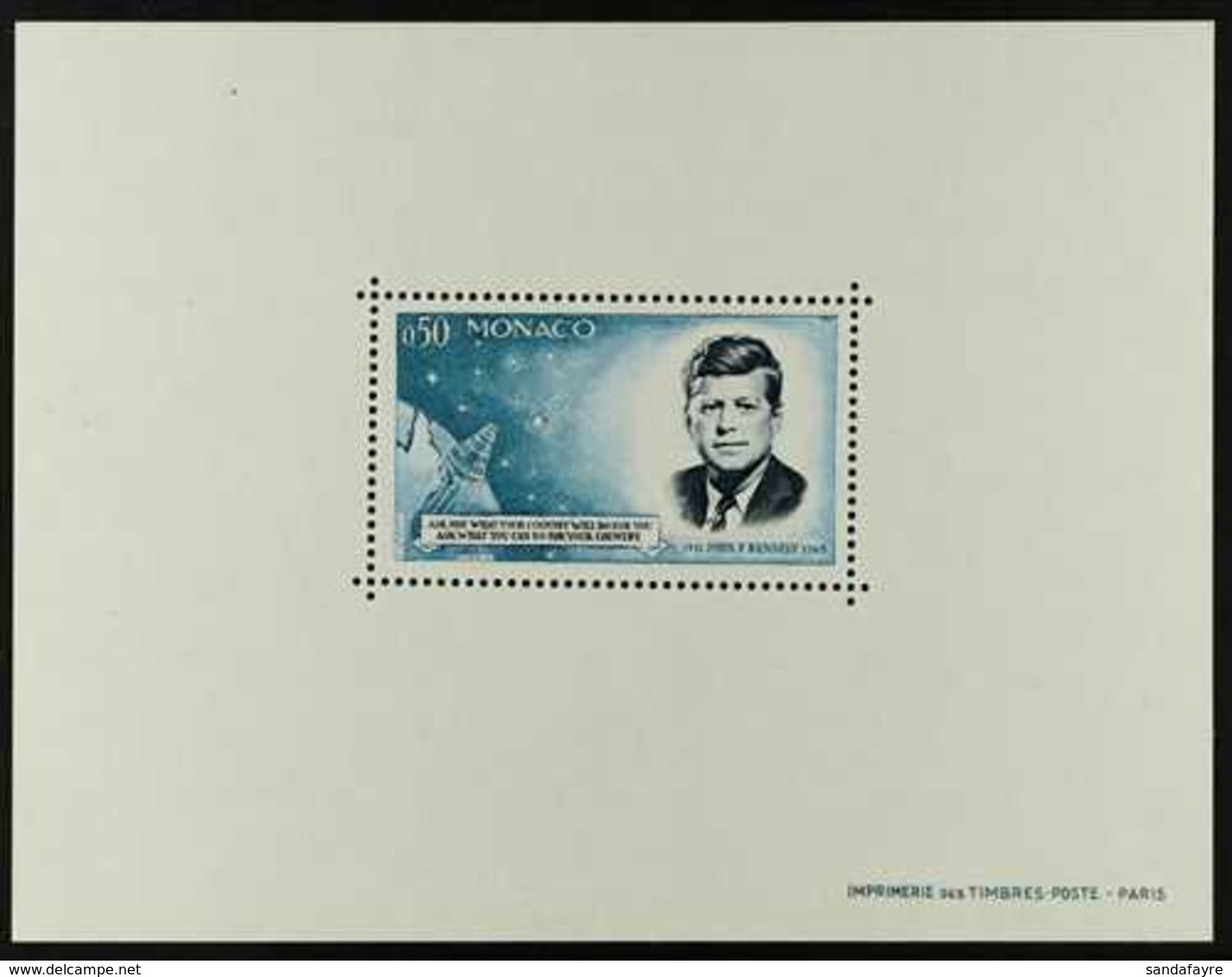 1964 President Kennedy Anniversary Unissued Miniature Sheet, Yvert Bloc Speciaux 8, Superb Never Hinged Mint. For More I - Other & Unclassified