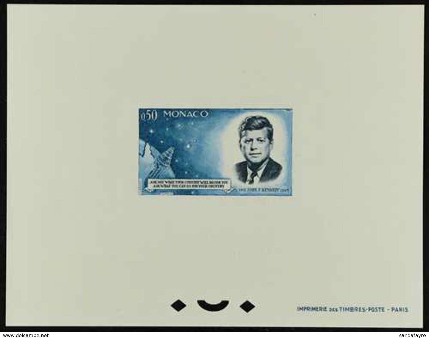 1964 President Kennedy Anniversary 50c (as Yvert 658, SG 813), EPREUVE DE LUXE, Very Fine. For More Images, Please Visit - Other & Unclassified