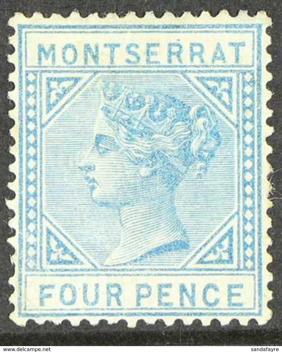 1880 4d Blue, Watermark Reversed, SG 5x, Mint With Large Part Gum, Very Scarce. For More Images, Please Visit Http://www - Montserrat