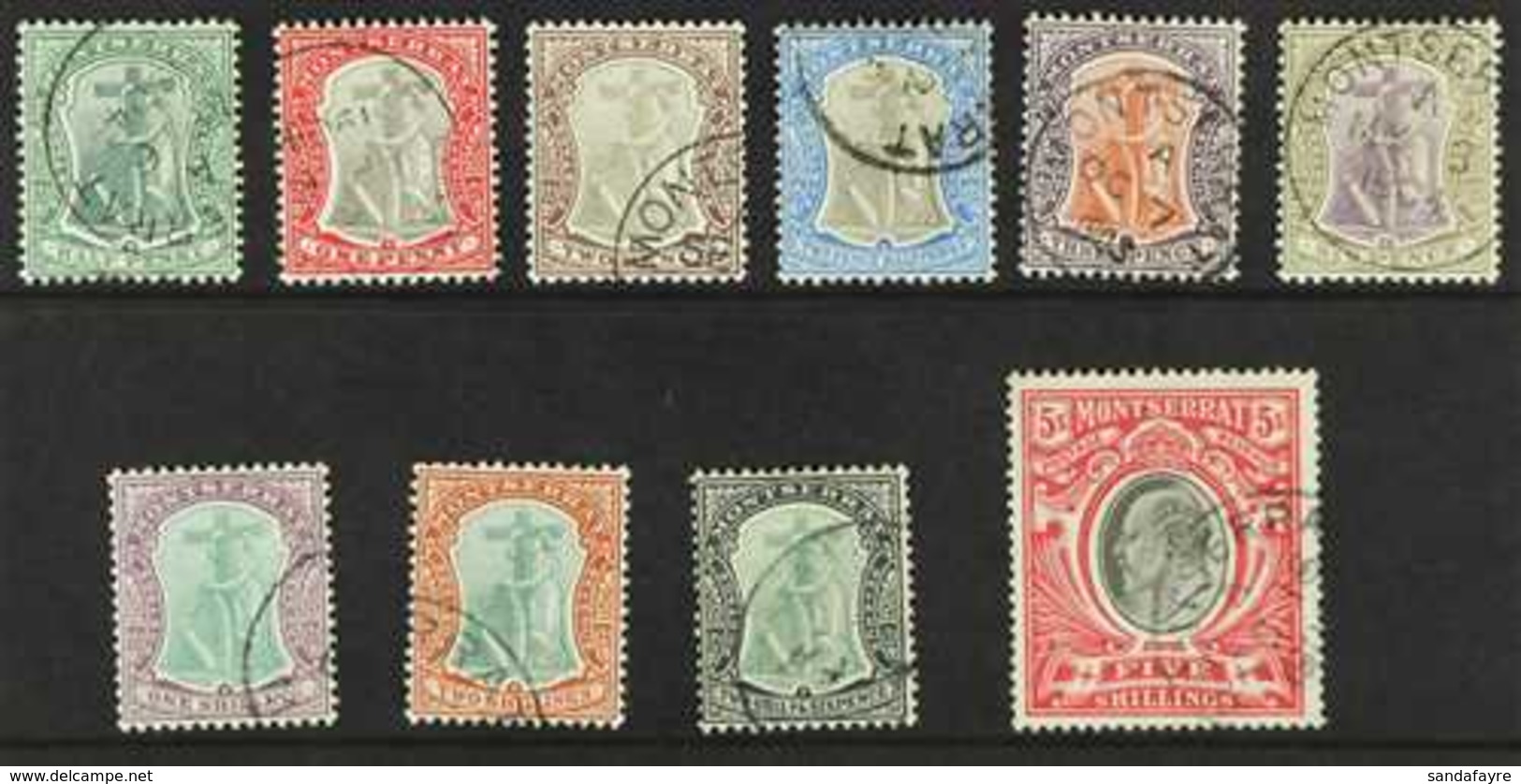 1903 Complete Set, SG 14/23, Superb Cds Used. (10 Stamps) For More Images, Please Visit Http://www.sandafayre.com/itemde - Montserrat