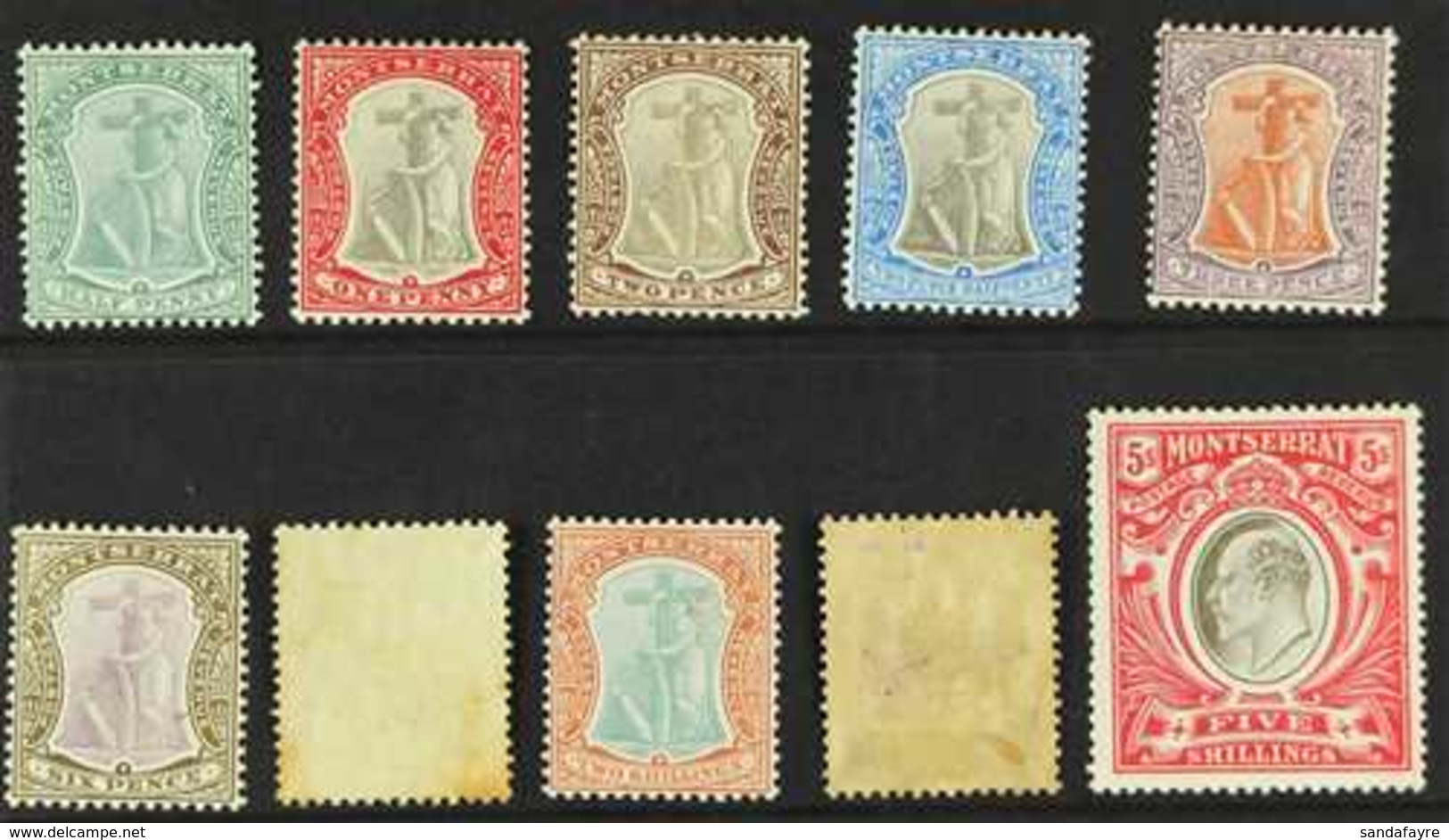 1904-08 Complete Set, SG 24/33, Fine Mint. (10 Stamps) For More Images, Please Visit Http://www.sandafayre.com/itemdetai - Montserrat