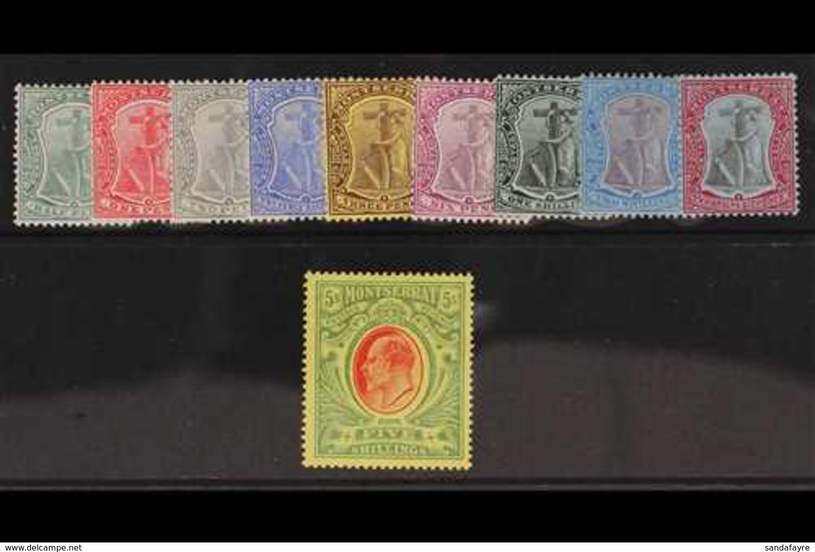 1908 Ed VII Set Complete, Wmk MCA, SG 35/47, Very Fine Mint. (10 Stamps) For More Images, Please Visit Http://www.sandaf - Montserrat