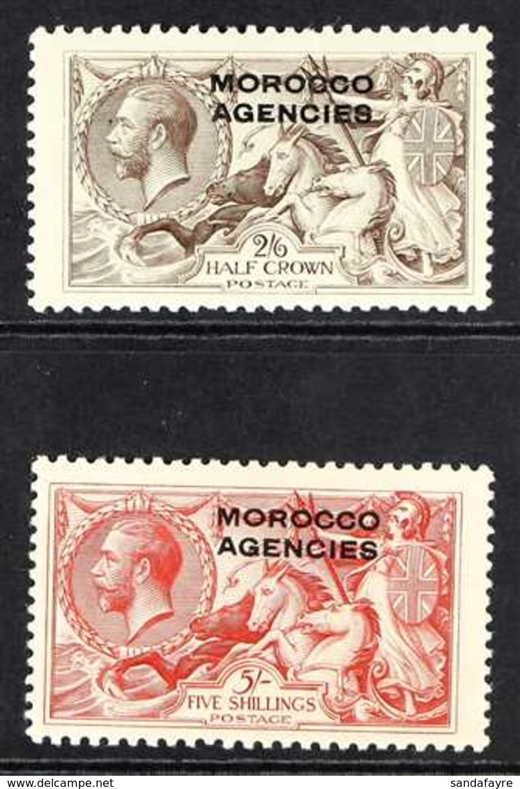 BRITISH CURRENCY 1914-31 2s6d Chocolate-brown & 5s Rose-red Seahorses Bradbury Printings, SG 53/54, Fine Mint, Fresh. (2 - Other & Unclassified