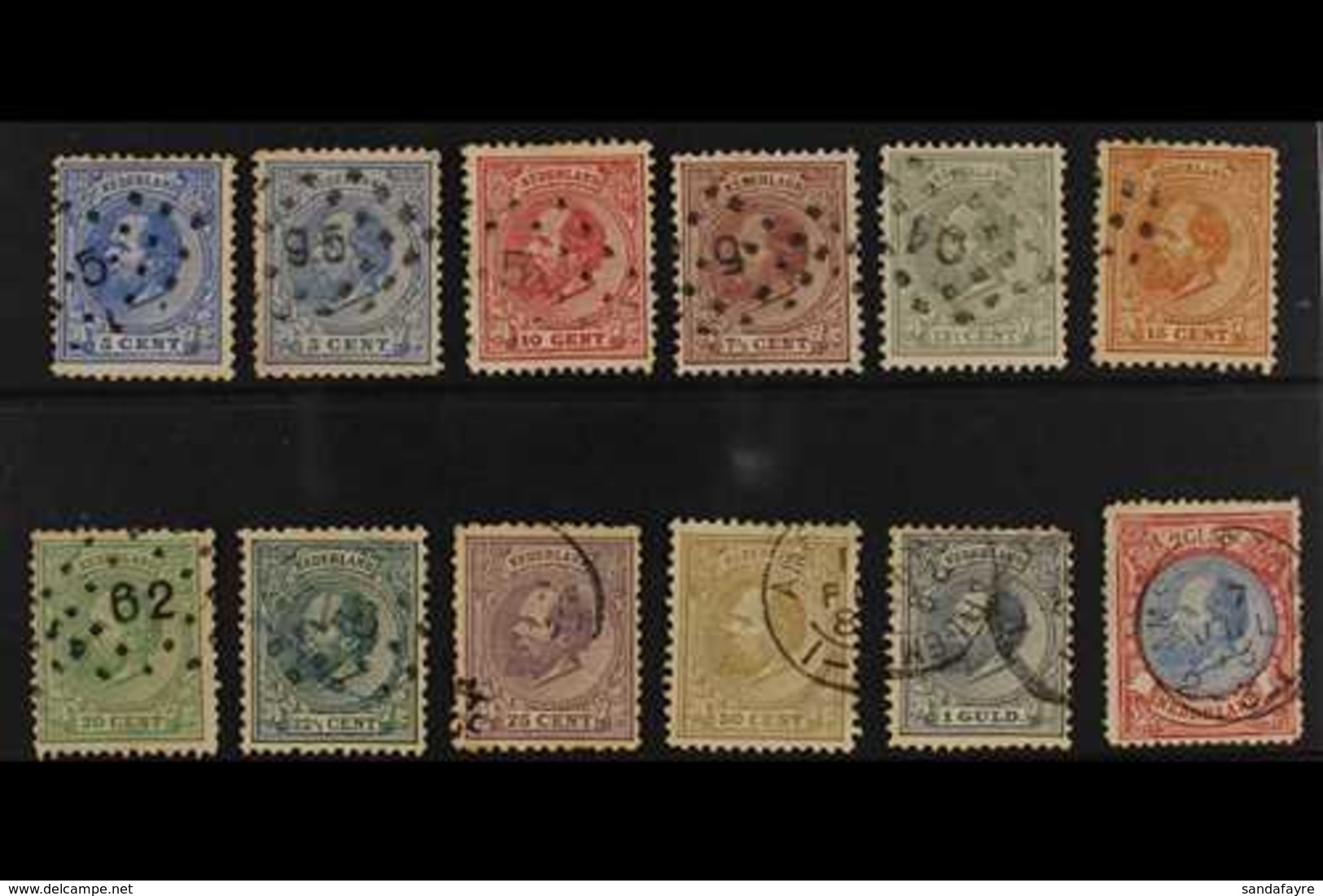 1872-91 William III Definitives Complete Basic Set To 2½g, Between SG 80 And SG 106, Used, The Odd Minor Fault. (12 Stam - Other & Unclassified