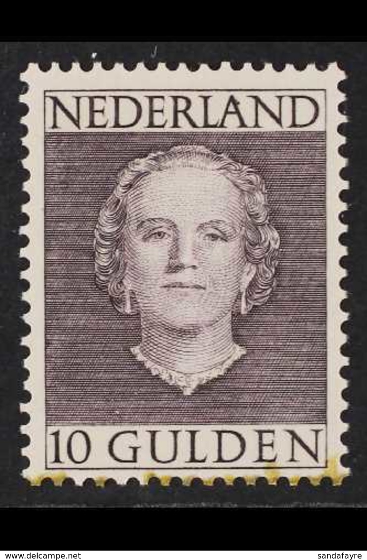 1949 10g Slate-violet Juliana Definitive Top Value, SG 701, Never Hinged Mint, Some Staining At Foot Near Bottom Perfs.  - Other & Unclassified