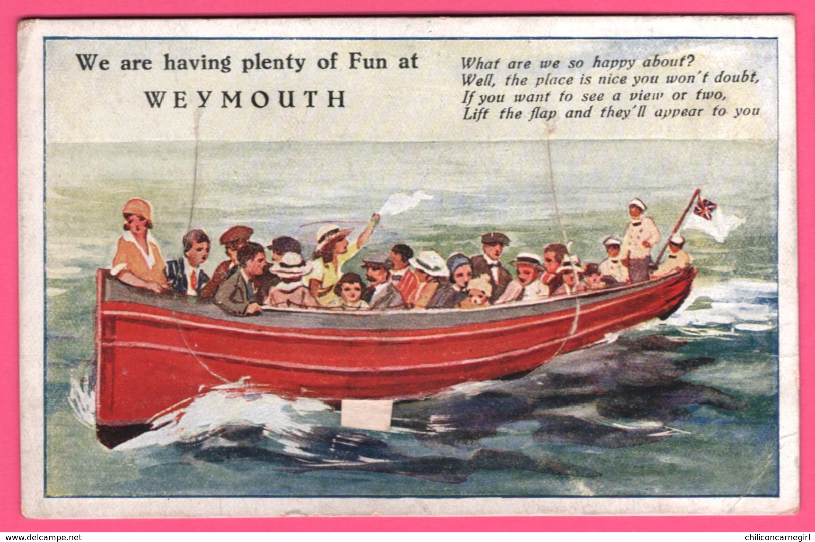 Cp Système 12 Vues - Leporello - We Are Having Plenty Of Fun At Weymouth - Bateau - Edit. NOVELTY - 1905 - Multivues - Weymouth