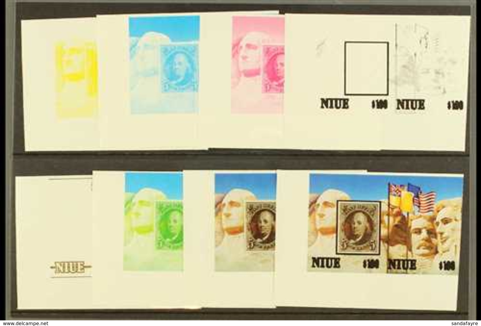 1986 IMPERF PROGRESSIVE PROOFS Of The "Ameripex 86" Set, SG 620a, Scott 515a/b, Yv 497/98A, In Never Hinged Mint Horizon - Niue